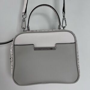 Calvin Klein Collection Gray and White Crossbody Bag
